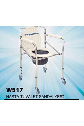 KATLANIR TEKERLEKLİ YÜKSEKLİĞİ AYARLANABİLEN TUVALET SANDALYESİ