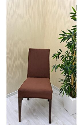İtalyan Süet Kumaş Sandalye Kılıfı KAHVERENGİ (4 ADET)