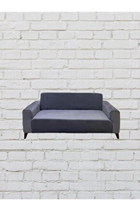 2Li Koltuk İtalyan Süet Koltuk Örtüsü(KOYUGRİ)