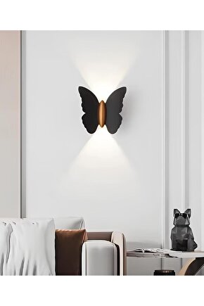 Modern Duvar Power Iç Ve Dış Mekan Aplik Butterfly Led Aplik Siyah Gövde Gün Işığı Kelebek Aplik