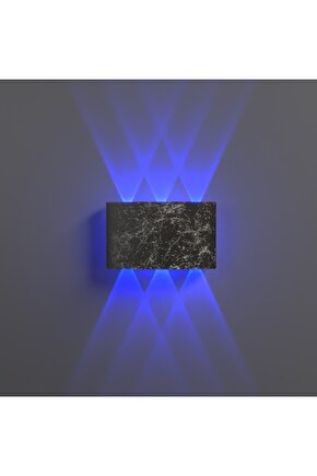 Uranüs Mermer Desen Kasa Mavi Işık Ledli Dekoratif Işık Süzmeli Iç Dış Mekan Modern Aplik