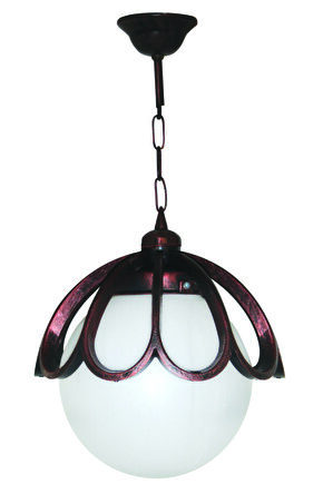 Zincirli Yarım Çiçek Dış Mekan Bahçe Aydınlatma Armatürü Bakır Rg