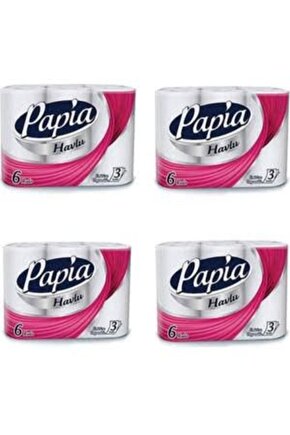 PAPİA 4 Adet 6 Li 3 Katlı Papia Havlu Kağıt