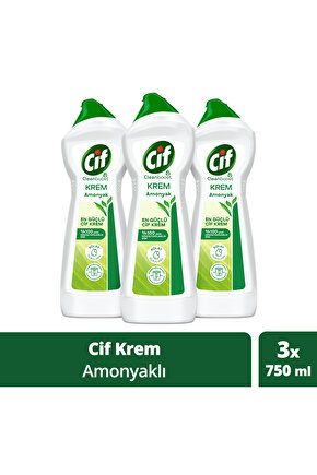 Krem Yüzey Temizleyici Amonyaklı Klor Boya Fosfat Paraben Içermez 750 ml 3 Adet