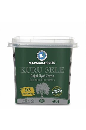 Kuru Sele Siyah Zeytin 400 gr 3xs Boy