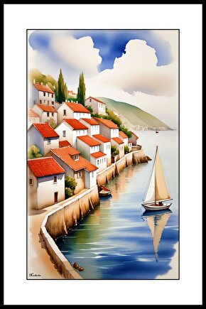 Eve Giden Yelkenli Digital Art ( ÇERÇEVESİZ - ÇERÇEVE YOKTUR ) ( ULTRA HD ) FOLYO AFİŞ - POSTER