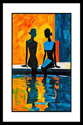 Şapkalı Kadınlar Digital Art ( ÇERÇEVESİZ - ÇERÇEVE YOKTUR ) ( ULTRA HD ) FOLYO AFİŞ - POSTER