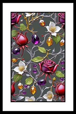 Yapma Çiçekler Digital Art ( ÇERÇEVESİZ - ÇERÇEVE YOKTUR ) ( ULTRA HD ) FOLYO AFİŞ - POSTER