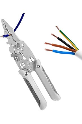 Çok Fonksiyonlu Tel Sıyırıcı Pense Elektrikçiler İçin Profesyonel Kablo Kesme Sıyırma Bükme Aleti