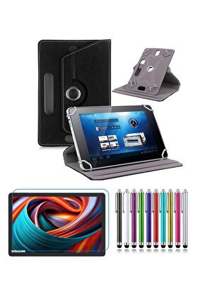 Casper VIA S50 11 için Standlı Tablet Kılıfı + Kırılmaz Ekran Koruyucu+Dokunmatik Kalem