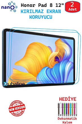 2 ADET Honor Pad 8 12 Tablet İçin Tam Uyumlu Ekran Koruyucu Şeffaf Cam Nano HD Esnek Kırılmaz