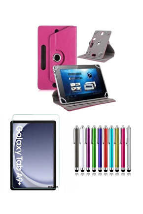 Samsung Galaxy Tab A9 Plus 11 İStandlı Tablet Kılıfı + Kırılmaz Ekran Koruyucu+ Dokunmatik Kalem