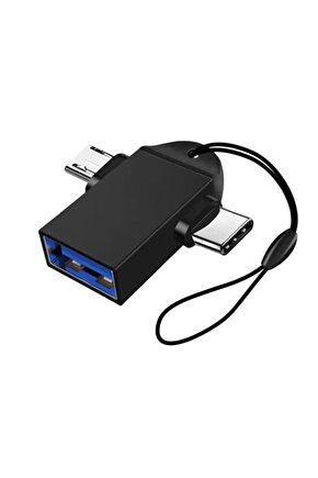 Type-c + Micro USB OTG 2si 1 arada USB 3.1 to USB 3.0 Dönüştürücü OTG