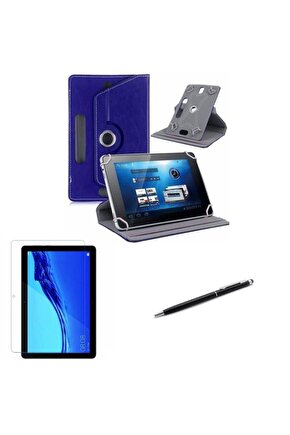 Alcatel 1T 10 2020 Standlı Tablet Kılıfı+Nano Kırılmaz Ekran Koruyucu+Dokunmatik Kalem