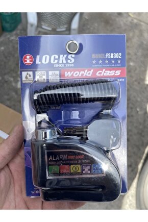 World Class 110 Db Mavi Siyah Kırmızı Alarmlı Disk Kilidi (hatırlatıcı Kablo )