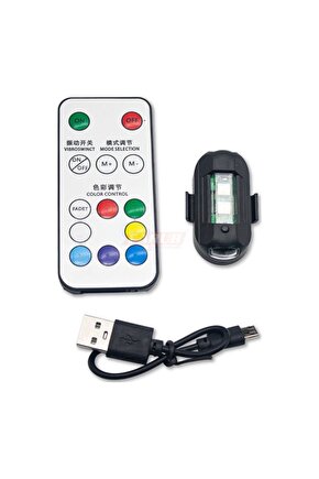 Lamba Uçak Kanadı Çakar Şarjlı Rgb Kumandalı