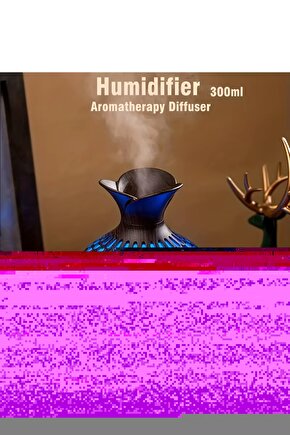 ODA HAVA NEMLENDİRİCİ 300ML RGB LED IŞIKLI HUMUDİFİER AROMA DİFİZÖR BUHAR MAKİNESİ