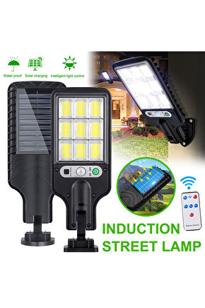 Solar Güneş Enerjili Kumandalı 108 Cob Ledli 3 modlu Projektör Hareket Sensörlü Sokak Lambası