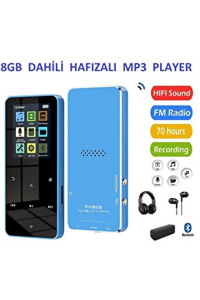 8GB HAFIZALI MP3-MP4 PLAYER MÜZİK ÇALAR FM RADYO BLUETOOTH KULAKLIK VE HOPARLÖR İLE KULLANABİLME
