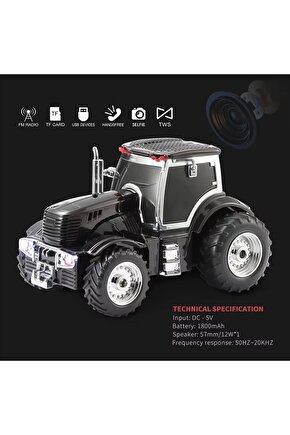 TRAKTÖR ŞEKLİNDE BLUETOOTH HOPARLÖR ŞARJLI KABLOSUZ SPEAKER FM SD KART USB