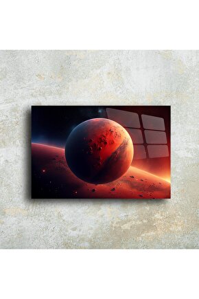Mars temalı galaksi sanat paneli