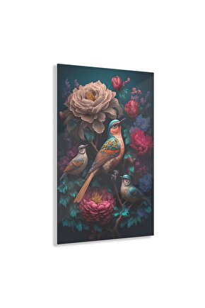 Sinek Kuşları Model 2 Cam Tablo Duvar Dekoru