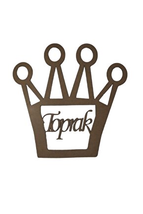 Kopya Taç Figürlü 3 mm Ham Mdf Isimli Kasnak 30 cm