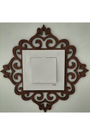 Baklava Desenli Tekli Priz Anahtar Çerçeve Süsü Kiraz Rengi