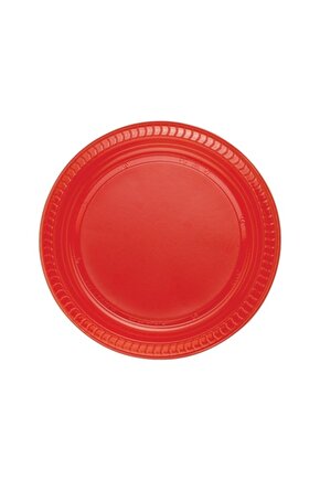 Kırmızı Plastik Tabak 22 cm 25 li