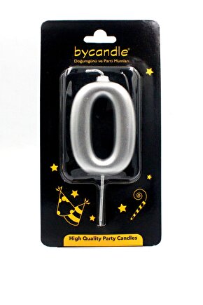 Gümüş Rakam Mum-0