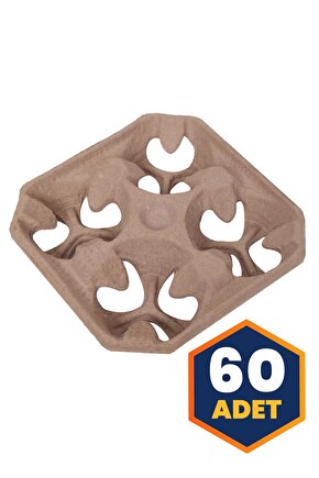 Karton Viyol Bardak Taşıyıcı Natürel 4 lü - 60 adet