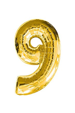 9 Rakam Gold Folyo Balon Sayılı Balon 100 Cm Dev Boy