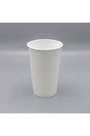 14 Oz Beyaz Karton Bardak 100 Lü Kapaklı