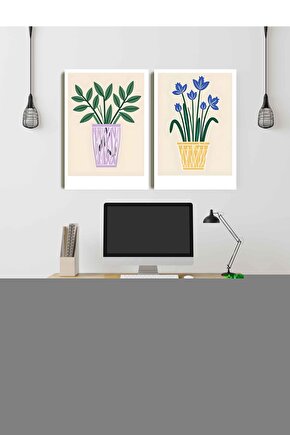 Matisse - Sanat - Soyut - Doğa - Ev - Yaşam ( 2 Li Çerçevesiz ) Poster - Afiş - Tablo NNHT195