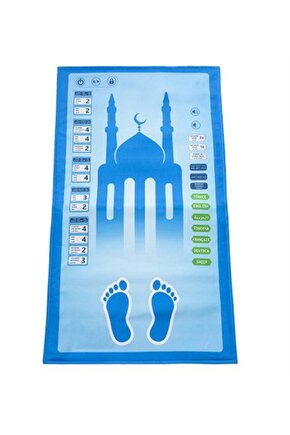 Benim Seccadem Çocuklar İçin 7 Dilde Sesli Konuşan Namaz Kıldıran Seccade (Kod:508-Mavi)