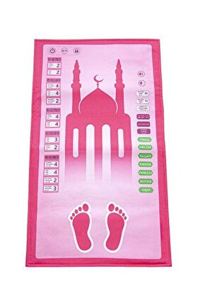 PEMBE Benim Seccadem Çocuklar İçin 7 Dilde Sesli Konuşan Namaz Kıldıran Seccade (Kod:508P)