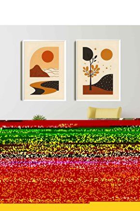 Matisse - Sanat - Soyut - Doğa - Ev - Yaşam ( 2 Li Çerçevesiz ) Poster - Afiş - Tablo NNHT134