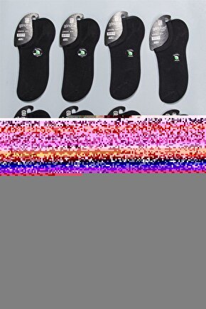 12 Li Siyah Erkek Bambu Dikişsiz Sneaker Babet Çorap