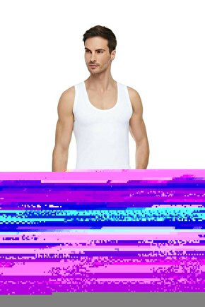 Erkek Beyaz Askılı 3Lü Paket Likralı Modal Atlet