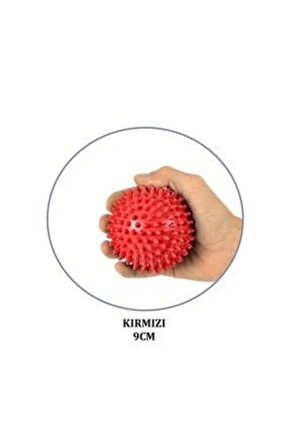 El EgzersizMasaj Ve Duyu Topu, Yumuşak Dikenli Top Kırmızı Renk 9 Cm