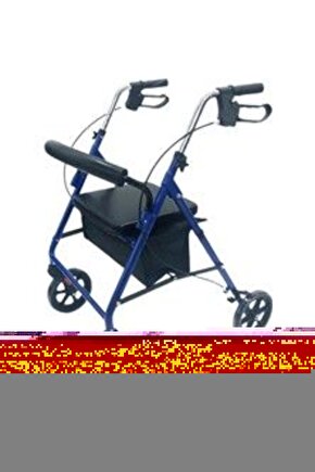 Rr-03 Çantalı Lüks Mavi Rolatör Alüminyum Katlanabilir