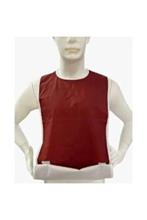 10 Adet Poliüretan Sıvı Geçirmez Kumaş Hasta Yemek Önlüğü Cepli-Cırtlı