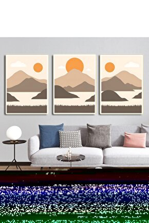 Matisse - Boho - Art Deco - Soyut - Doğa ( 3 lü Çerçevesiz ) Poster - Afiş - Tablo KR2C01206