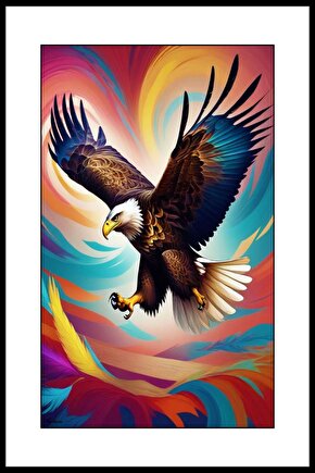 Uçan Kartal Digital Art ( ÇERÇEVESİZ - ÇERÇEVE YOKTUR ) ( ULTRA HD ) FOLYO AFİŞ - POSTER