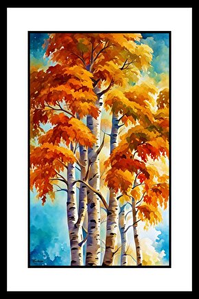 Uzun Kahverengi Ağaçlar Digital Art ( ÇERÇEVESİZ - ÇERÇEVE YOKTUR ) ( ULTRA HD ) FOLYO AFİŞ - POSTER