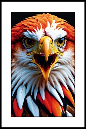Sarı Gözlü Kartal Digital Art ( ÇERÇEVESİZ - ÇERÇEVE YOKTUR ) ( ULTRA HD ) FOLYO AFİŞ - POSTER