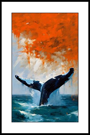 Suluboya Balina Digital Art ( ÇERÇEVESİZ - ÇERÇEVE YOKTUR ) ( ULTRA HD ) FOLYO AFİŞ - POSTER