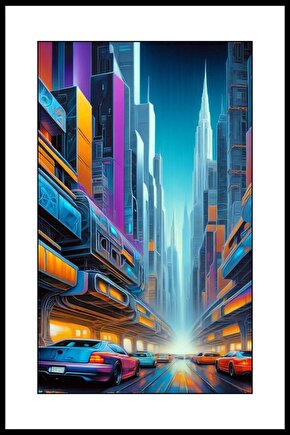 Şehir Işıkları Digital Art ( ÇERÇEVESİZ - ÇERÇEVE YOKTUR ) ( ULTRA HD ) FOLYO AFİŞ - POSTER