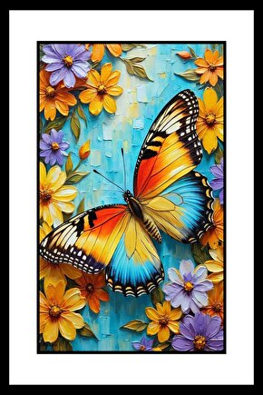 Yaz Mevsimi Kelebek Digital Art ( ÇERÇEVESİZ - ÇERÇEVE YOKTUR ) ( ULTRA HD ) FOLYO AFİŞ - POSTER