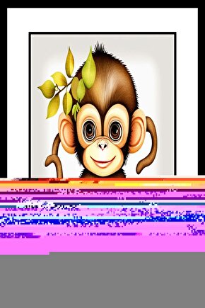 Minik Şempanze Digital Art ( ÇERÇEVESİZ - ÇERÇEVE YOKTUR ) ( ULTRA HD ) FOLYO AFİŞ - POSTER